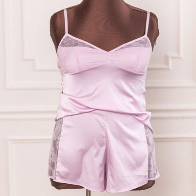 Satin & Lace Cami - Pink Tulle - Mentionables