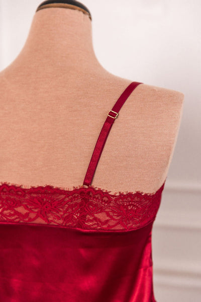 Satin & Lace Cami - Red - Mentionables