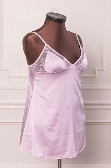 Satin & Lace Slip - Pink Tulle - Mentionables