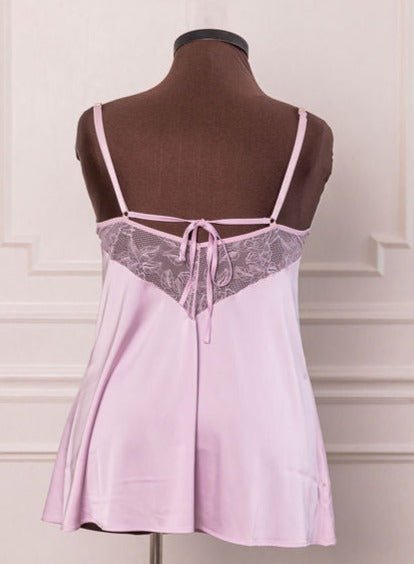 Satin & Lace Slip - Pink Tulle - Mentionables
