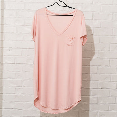 Short Sleeve Sleep Shirt - Ballet Pink - Mentionables