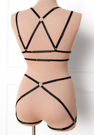 Strappy Heart Harness Top - Black - Mentionables