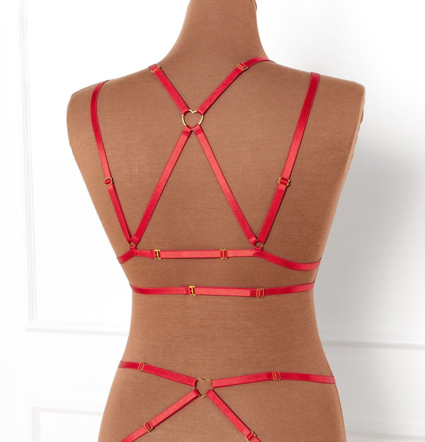 Strappy Heart Harness Top - Scarlet Red - Mentionables