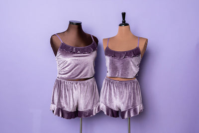 Velvet Ruffle Shorts - Lavender Haze - Mentionables